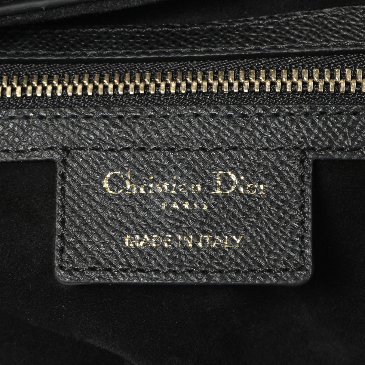 Christian Dior Black Grained Calfskin Saddle Bag