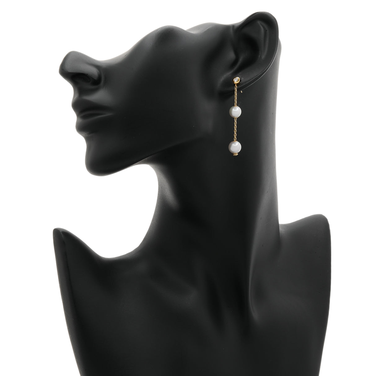 Mikimoto 18K Yellow Gold Diamond Pearls in Motion Earrings Designer Jewellery Mikimoto