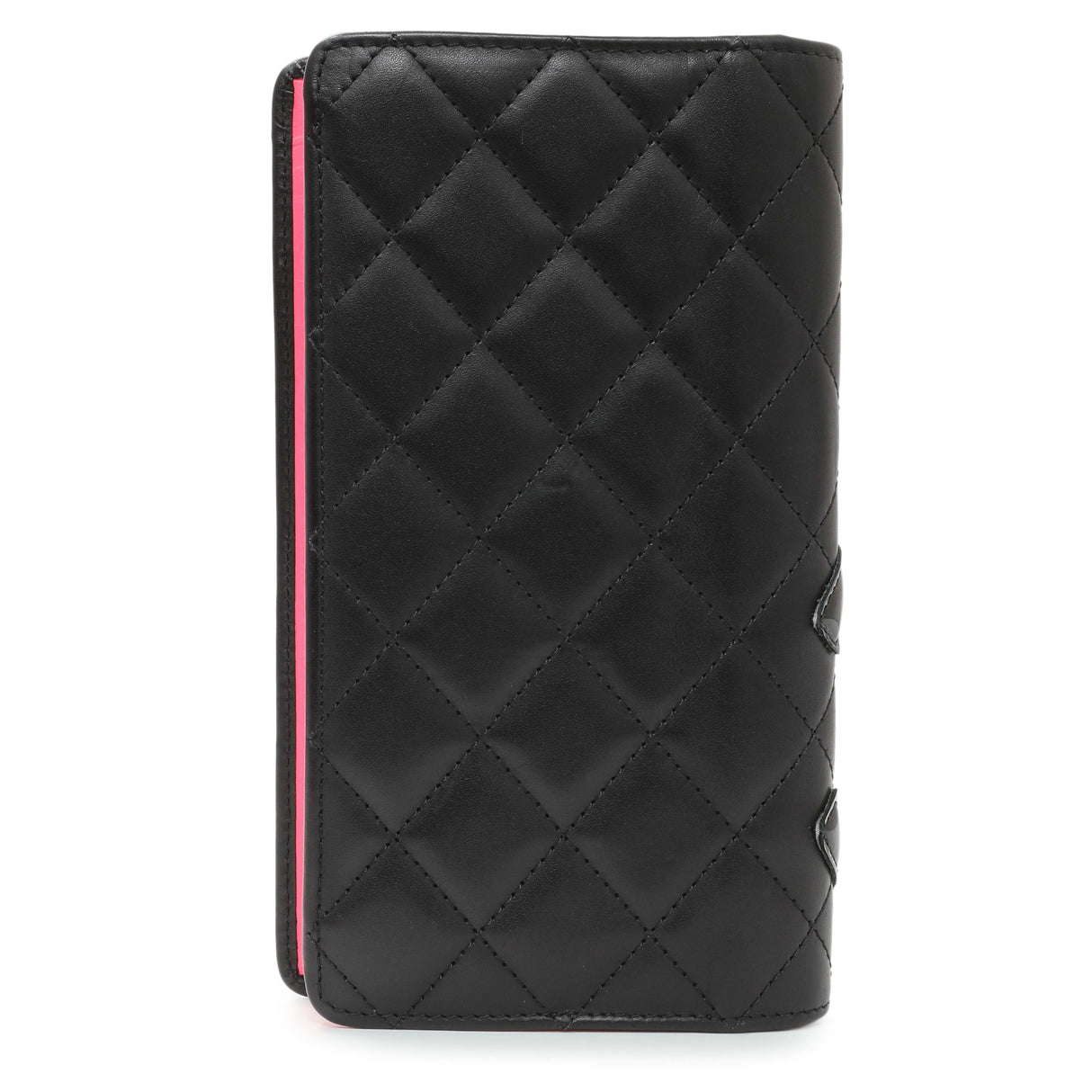 Chanel Black Calfskin Quilted Cambon Yen Wallet Accessories Chanel