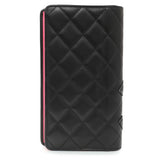 Chanel Black Calfskin Quilted Cambon Yen Wallet Accessories Chanel