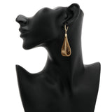 18K Yellow Gold Woven Mesh Drop Earrings Modaselle