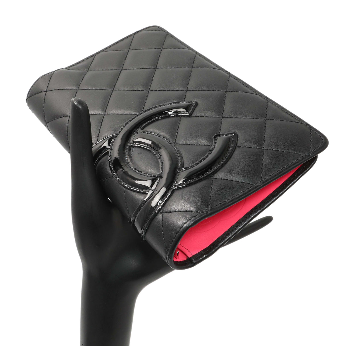 Chanel Black Calfskin Quilted Cambon Yen Wallet Accessories Chanel