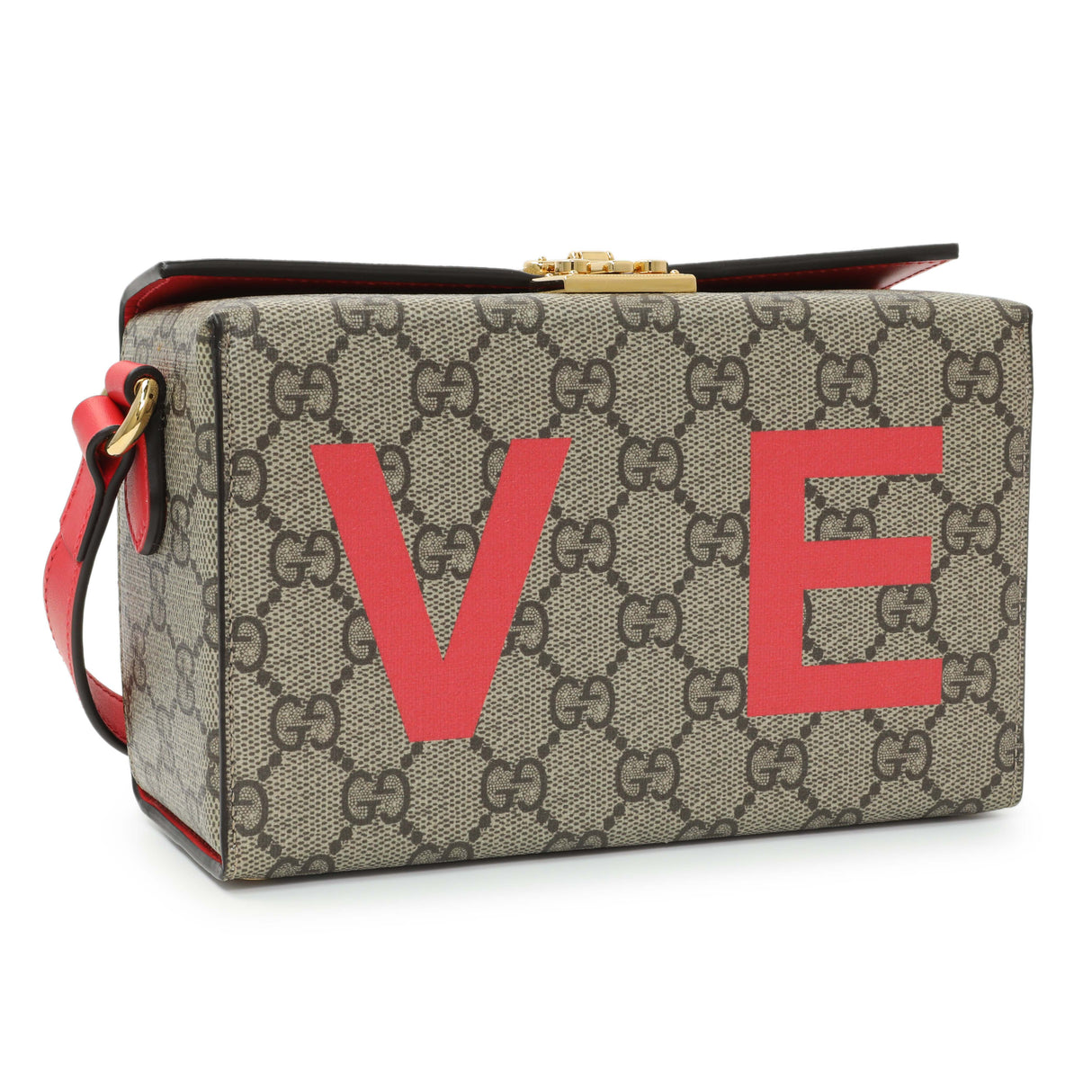 Gucci GG Supreme Monogram Moon Calfskin Love Valentines Day Padlock Case Handbags Gucci
