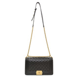 Chanel Black Quilted Lambskin Medium Boy Flap Handbags Chanel