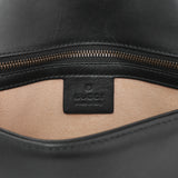 Gucci Black Calfskin Matelasse Small GG Marmont Shoulder Bag Handbags Gucci