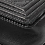 Chanel Black Quilted Lambskin Medium Boy Flap Handbags Chanel