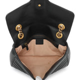 Gucci Black Calfskin Matelasse Small GG Marmont Shoulder Bag Handbags Gucci
