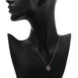 Van Cleef & Arpels 18K Rose Gold Diamond Obsidian Vintage Alhambra Pendant Necklace Designer Jewellery Van Cleef and Arpels