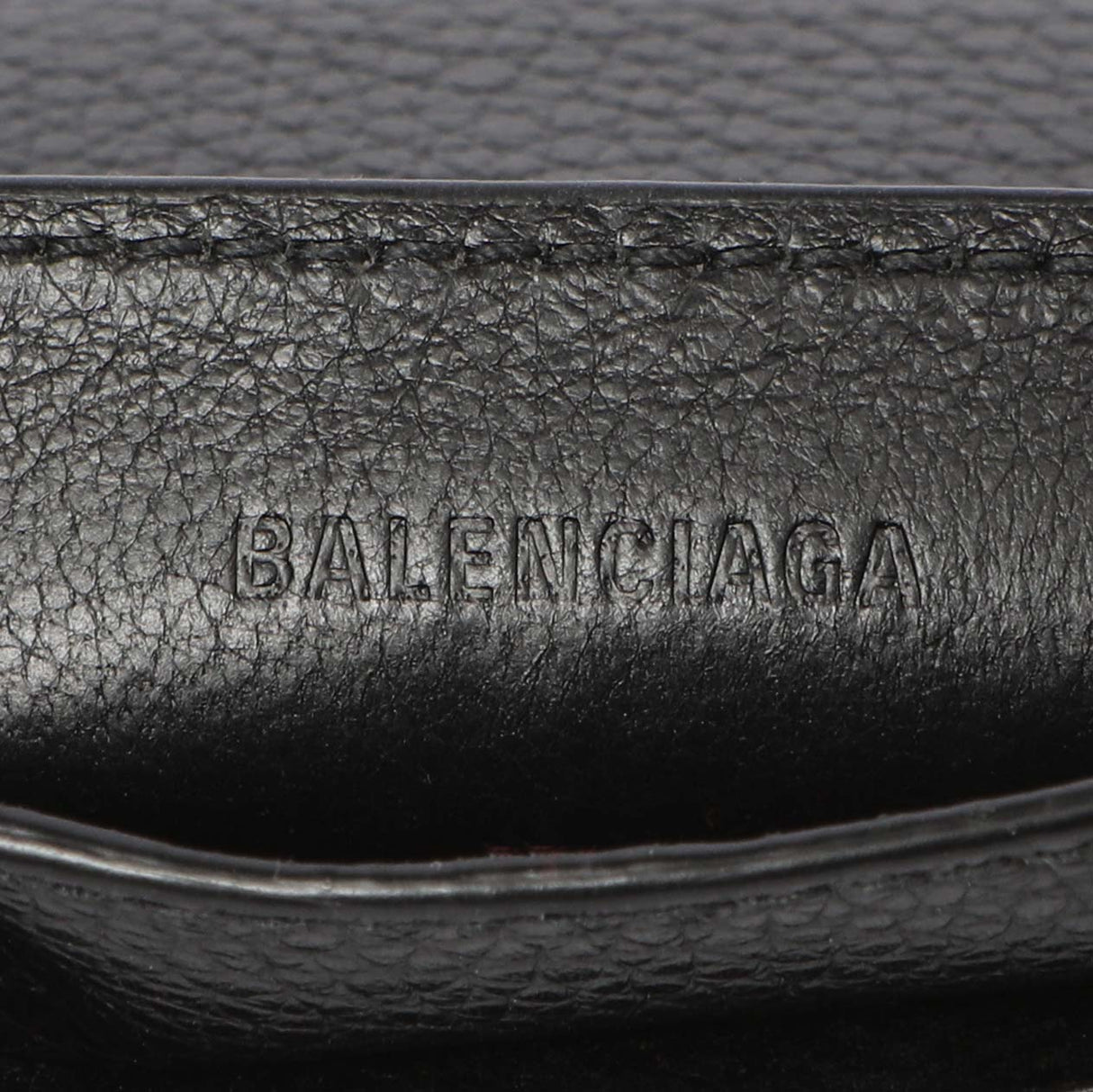 Balenciaga Black Grained Calfskin Neo Classic Card Holder