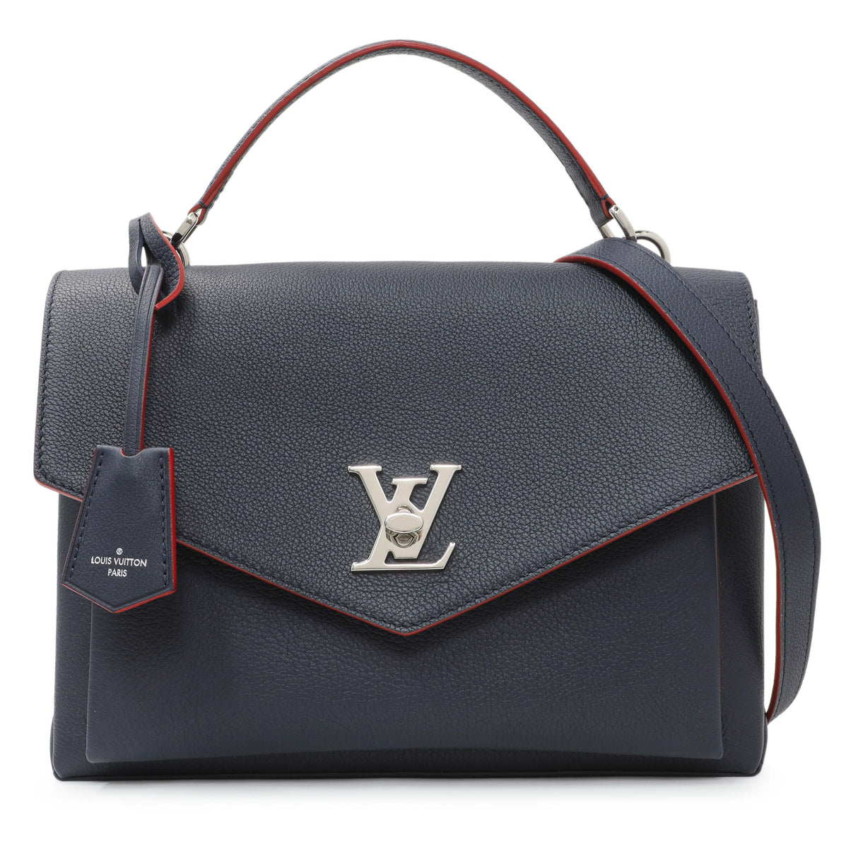 Louis Vuitton Marine Rouge Soft Calfskin My Lockme Top Handle Handbags Louis Vuitton