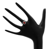 18K White Gold Cabochon Coral Halo Diamond Ring Fine Jewellery Modaselle