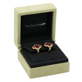 Van Cleef & Arpels 18K Yellow Gold Carnelian Vintage Alhambra Earrings Designer Jewellery Van Cleef and Arpels