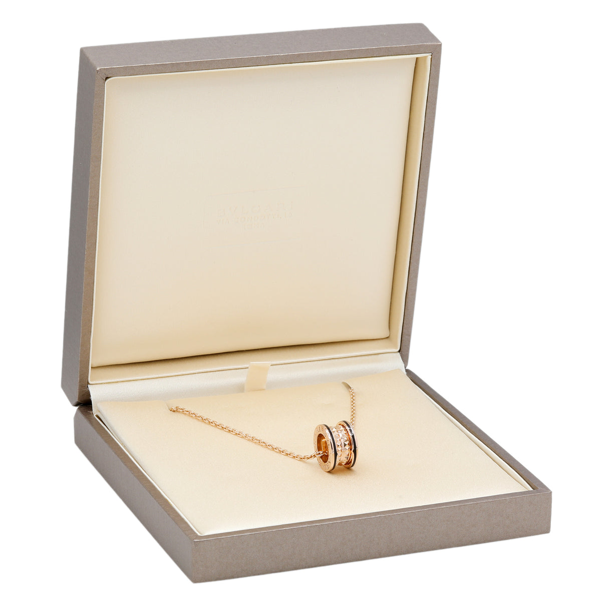 Bulgari 18K Rose Gold B.zero1 Rock Pendant Necklace Designer Jewellery Bulgari