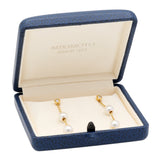 Mikimoto 18K Yellow Gold Diamond Pearls in Motion Earrings Designer Jewellery Mikimoto