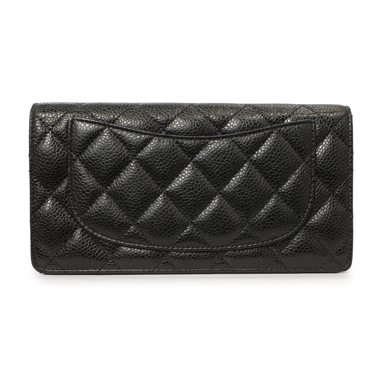 Chanel Black Quilted Caviar Yen Wallet