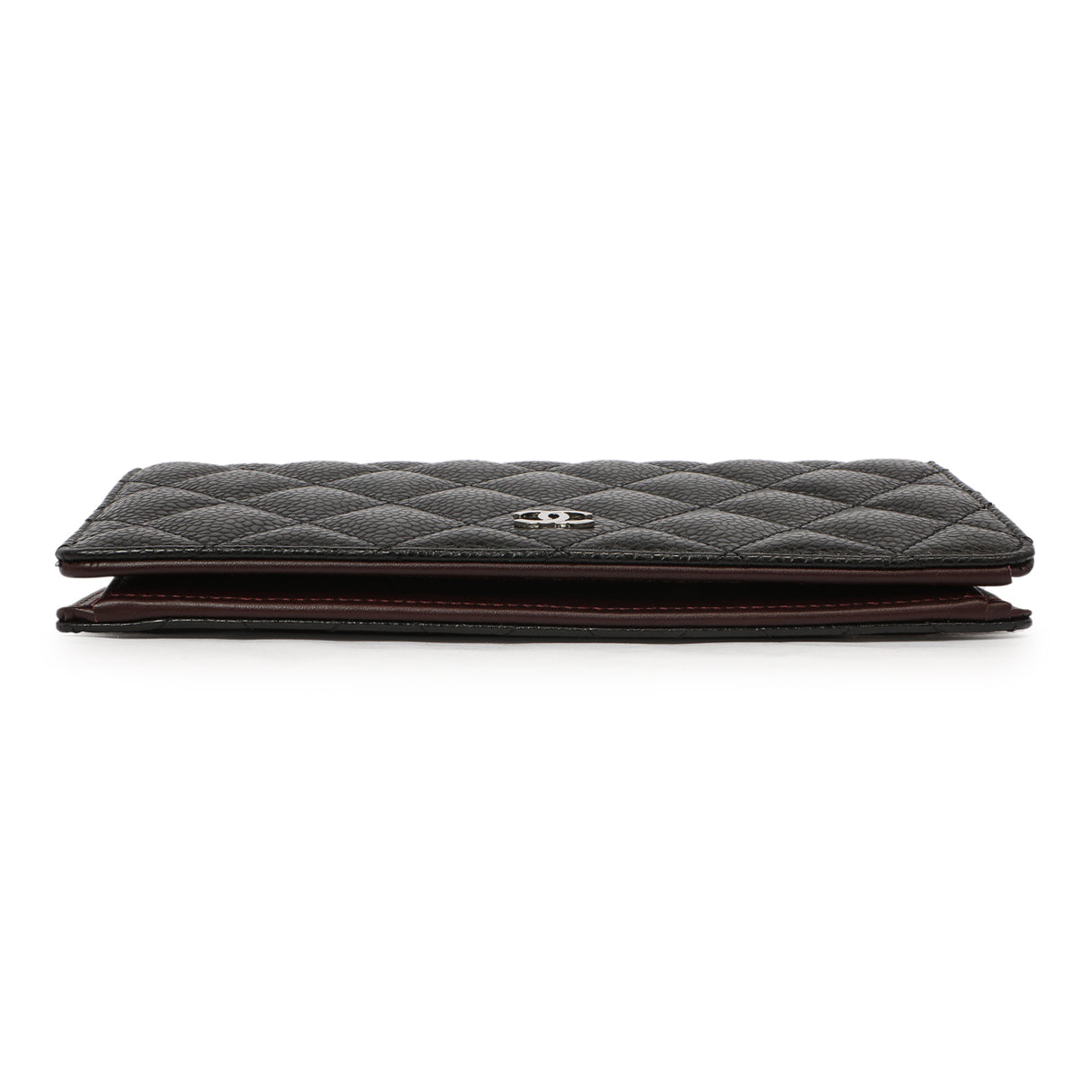 Chanel Black Quilted Caviar Yen Wallet