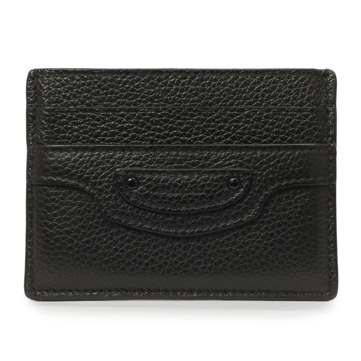 Balenciaga Black Grained Calfskin Neo Classic Card Holder