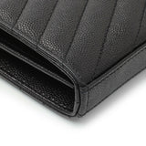 -6 items Fri Aug 28 ⬆️- Saint Laurent Black Grain De Poudre Matelasse Chevron Monogram Monochrome Chain Wallet Handbags Saint Laurent
