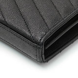 -6 items Fri Aug 28 ⬆️- Saint Laurent Black Grain De Poudre Matelasse Chevron Monogram Monochrome Chain Wallet Handbags Saint Laurent