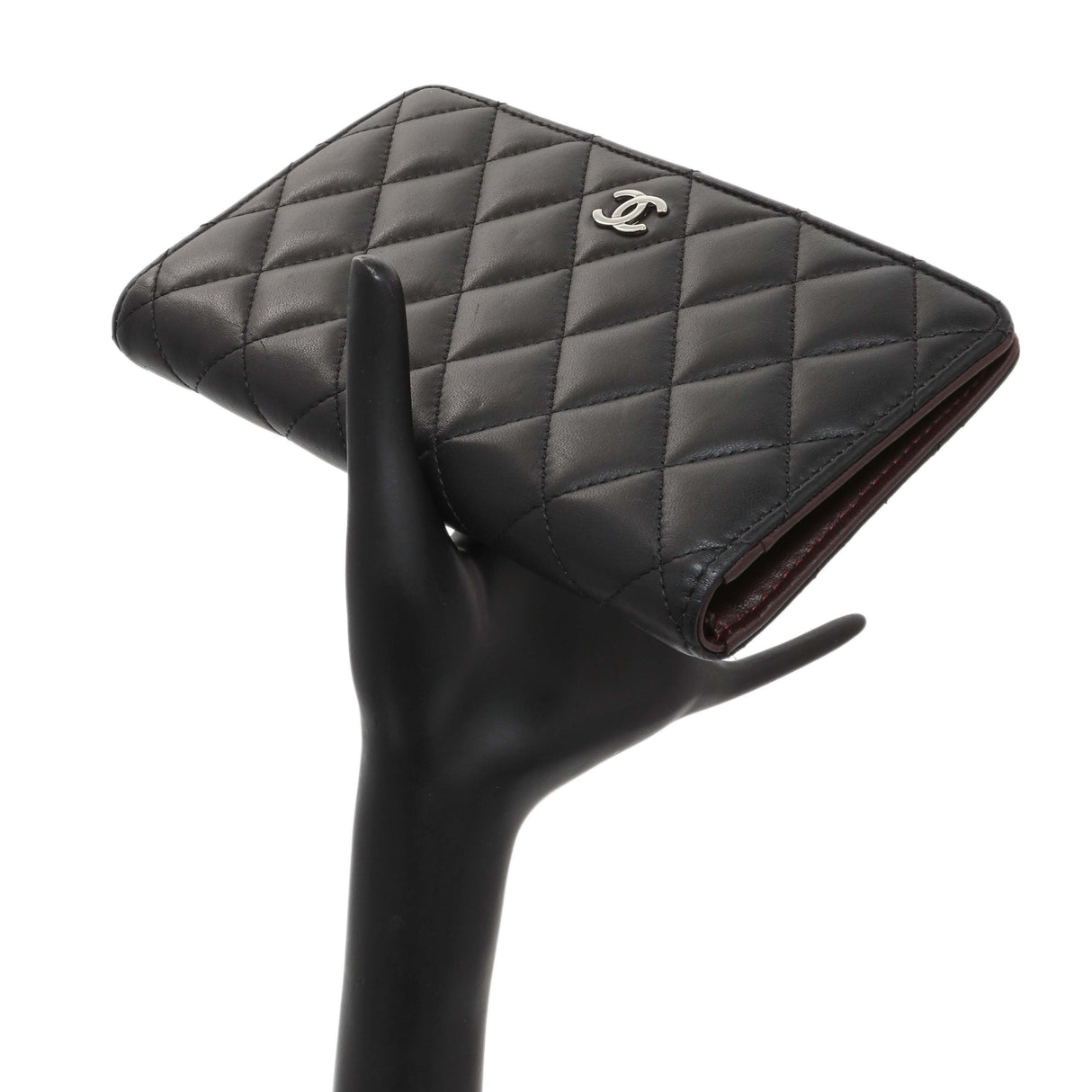 Chanel Lambskin Quilted Yen Wallet Black