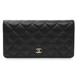 Chanel Lambskin Quilted Yen Wallet Black