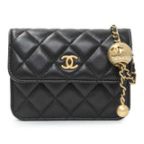 Chanel Black Quilted Lambskin Pearl Crush Clutch With Chain Handbags Chanel