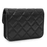 Chanel Black Quilted Lambskin Pearl Crush Clutch With Chain Handbags Chanel