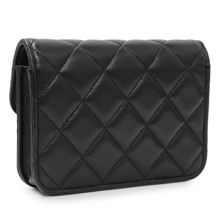 Chanel Black Quilted Lambskin Pearl Crush Clutch With Chain Handbags Chanel