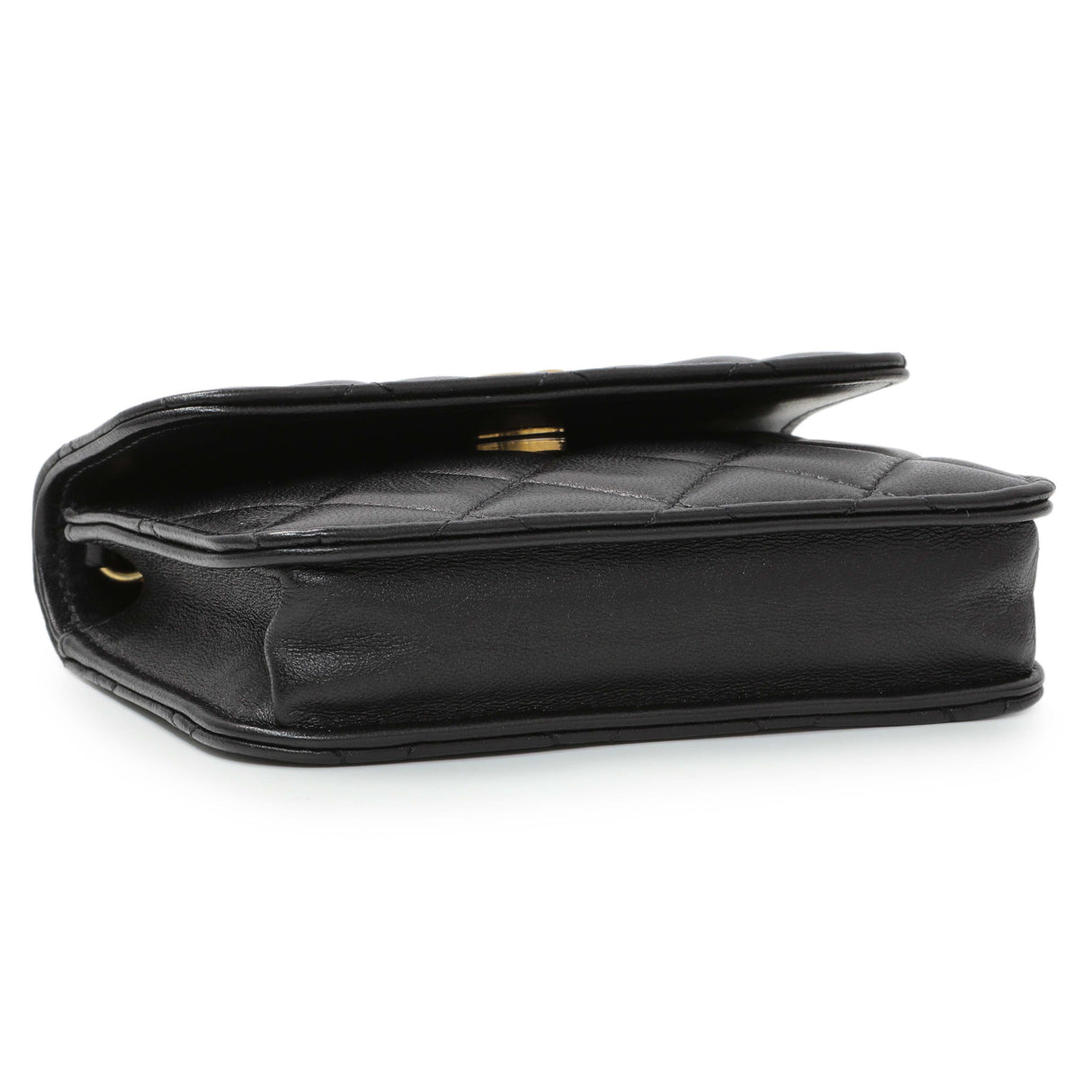 Chanel Black Quilted Lambskin Pearl Crush Clutch With Chain Handbags Chanel