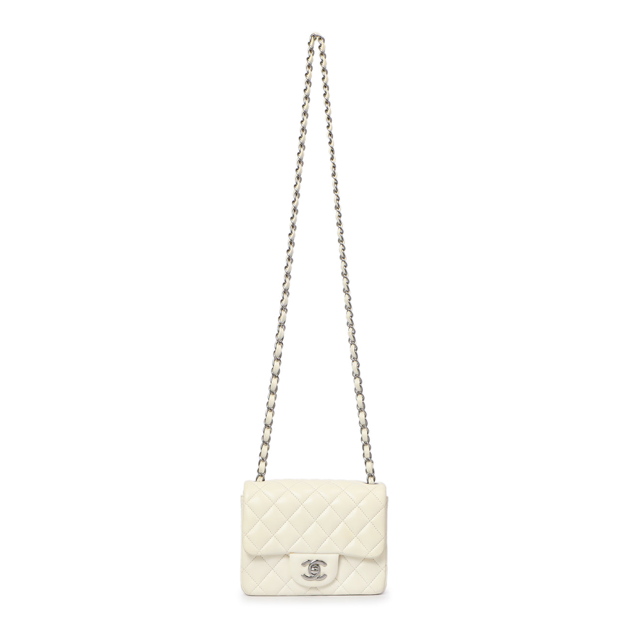 Chanel White Quilted Lambskin Mini Square Flap – Modaselle