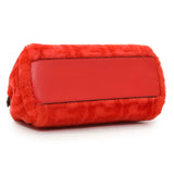 Fendi Orange Shearling FF Mini Peekaboo Iconic Satchel