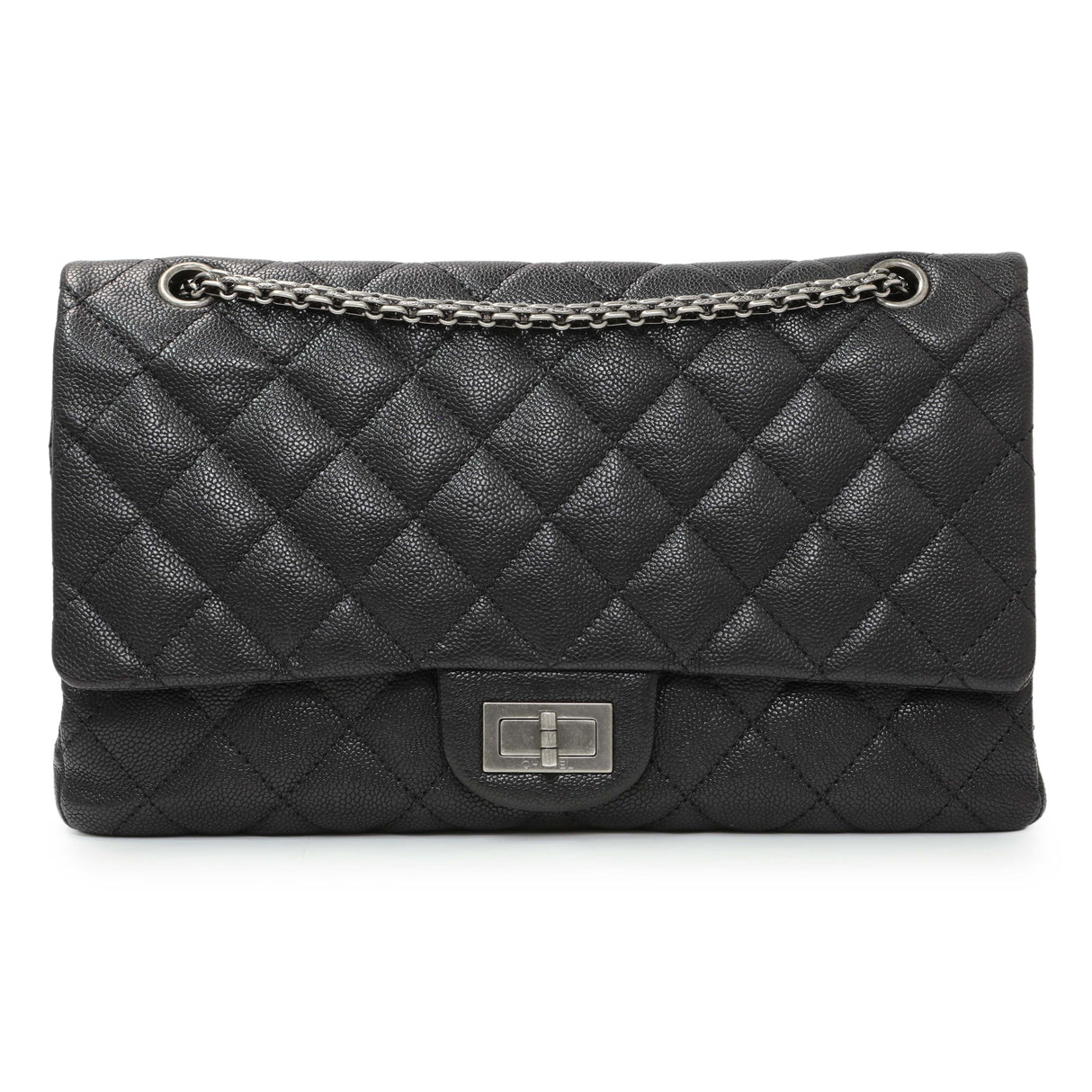 Chanel Black Quilted Caviar Reissue 2.55 Reissue 227 Flap