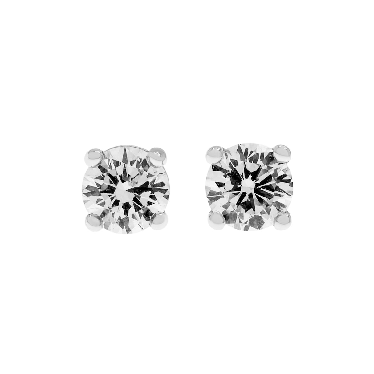 18K White Gold 0.88 Carat Diamond Stud Earrings