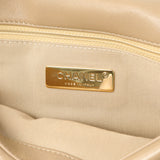 Chanel Beige Quilted Lambskin Medium 19 Flap