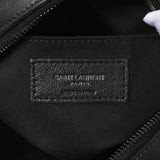 Saint Laurent Black Calfskin Matelasse Chevron Round Vinyle Camera Bag