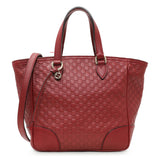 Gucci Red Micro Guccissima Bree Small Top Handle Tote Bag