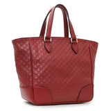 Gucci Red Micro Guccissima Bree Small Top Handle Tote Bag