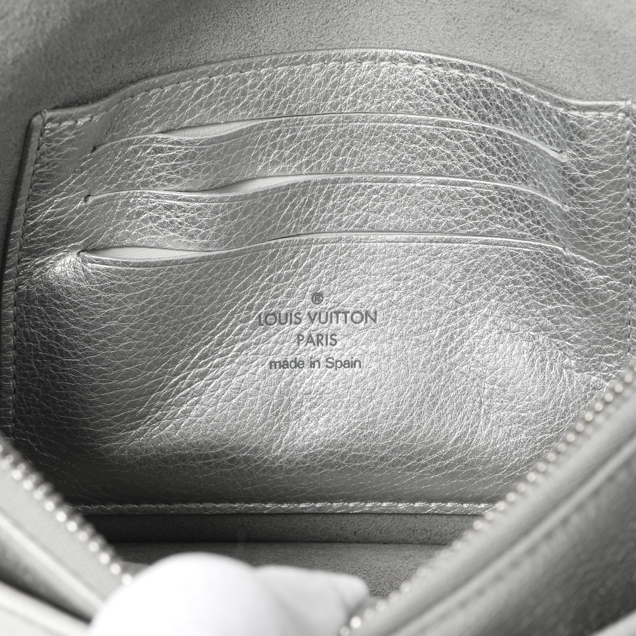 Louis Vuitton Silver Soft Calfskin Mylockme Chain Pochette – Modaselle
