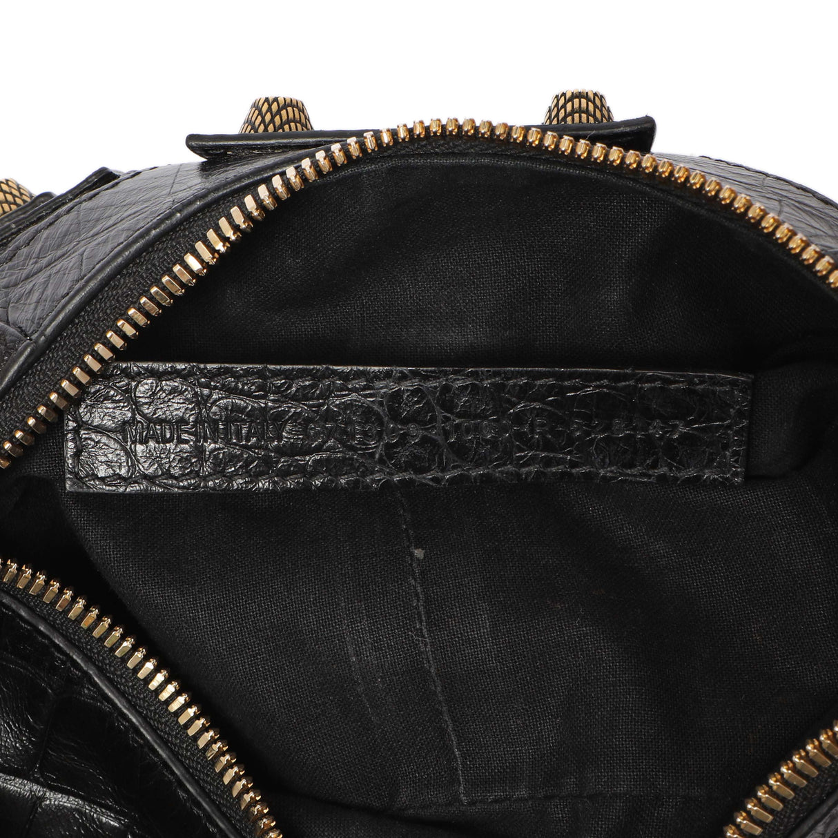 Balenciaga Black Crocodile Embossed Le Cagole Shoulder Bag XS