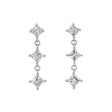 18K White Gold 1.92 Carat Princess Diamond Riviere Earrings Fine Jewellery Modaselle