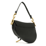 Christian Dior Black Grained Calfskin Saddle Bag