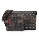 Christian Louboutin Cafe Green Camouflage-Print Funky Spikes Crossbody Bag Handbags Christian Louboutin