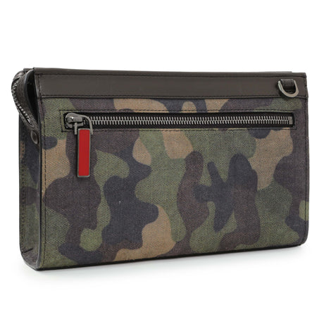 Christian Louboutin Cafe Green Camouflage-Print Funky Spikes Crossbody Bag Handbags Christian Louboutin