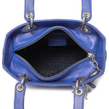 Christian Dior Blue Lambskin Cannage Medium Lady Dior