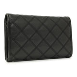 Saint Laurent Black Lambskin Diamond Quilted Becky Chain Wallet