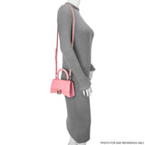 Balenciaga Sweet Pink Crocodile Embossed Hourglass Top Handle Bag XS