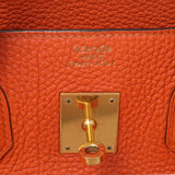 Hermes Orange Clemence Birkin 35 Handbags Hermes