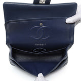 Chanel Blue Quilted Lambskin Medium Classic Double Flap Handbags Chanel