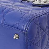 Christian Dior Blue Lambskin Cannage Medium Lady Dior