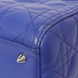 Christian Dior Blue Lambskin Cannage Medium Lady Dior